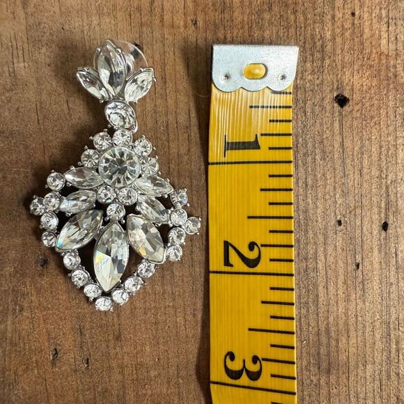 Banana Republic Rhinestone Statement Drop Pierced Earrings - Picture 3 of 7